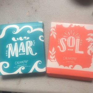 Swatched Colourpop Mar and Sol palettes